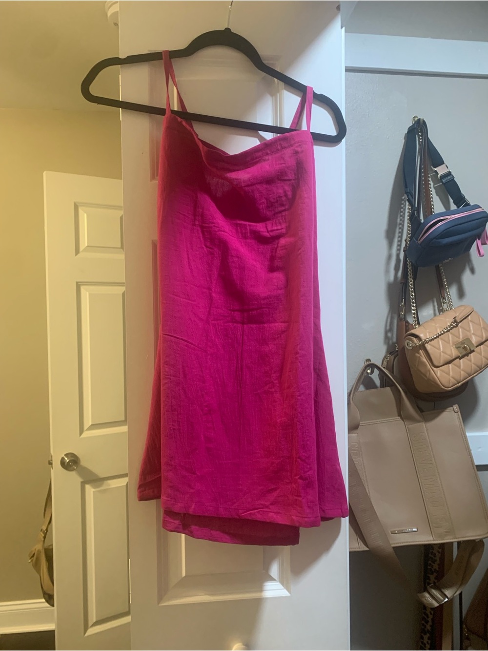 Etsy personal made Hot Pink linen mini Dress